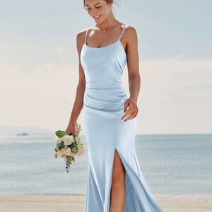 Elegant Light Blue Wedding Gown